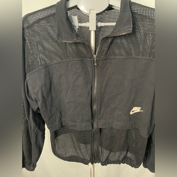 Nike Athletic Sportswear Women's Black Mesh Loose Fit Jacket Size - Medium - Picture 5 of 11
